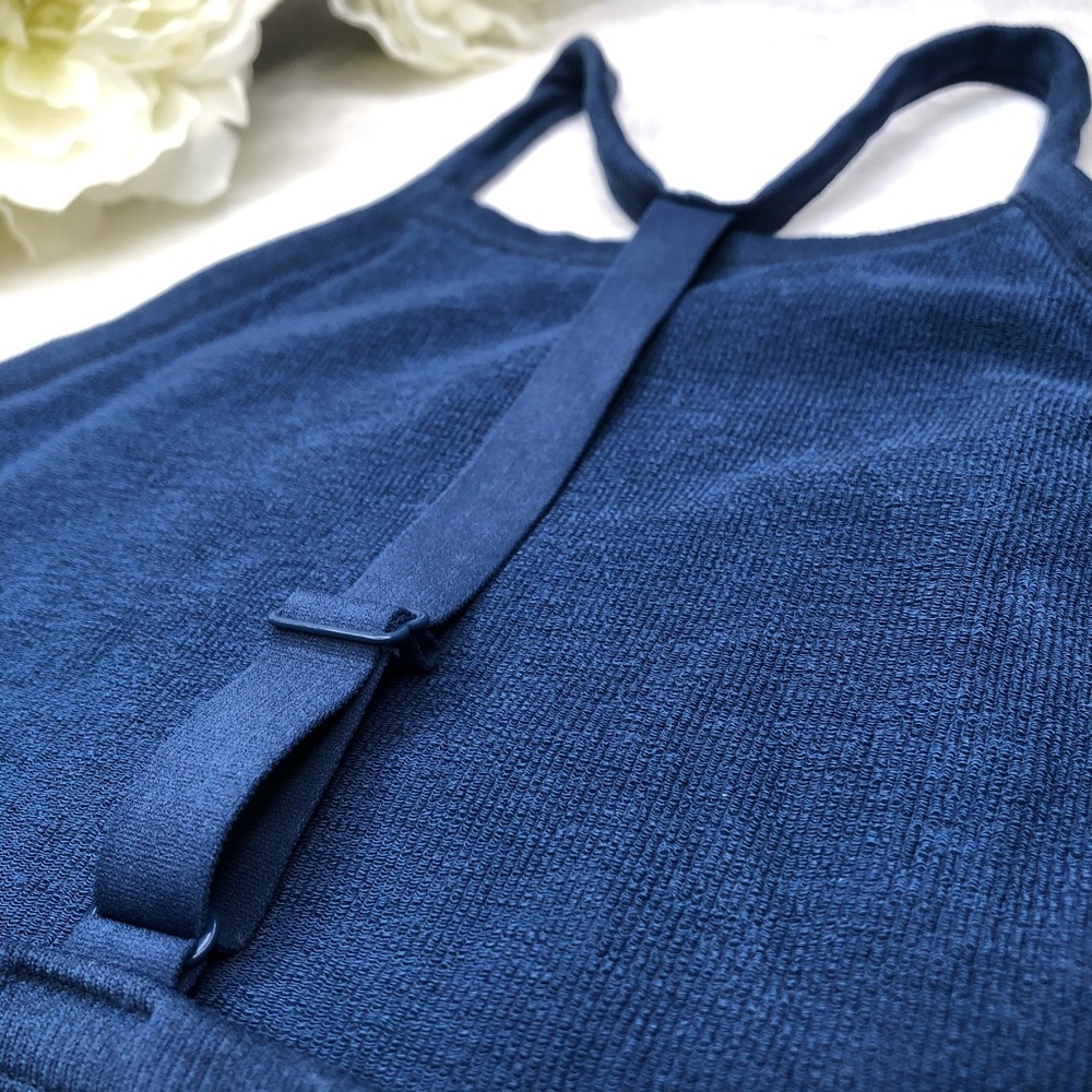 Colsie Cropped Halter Top Ribbed Cami Blue Medium M - Picture 6 of 14